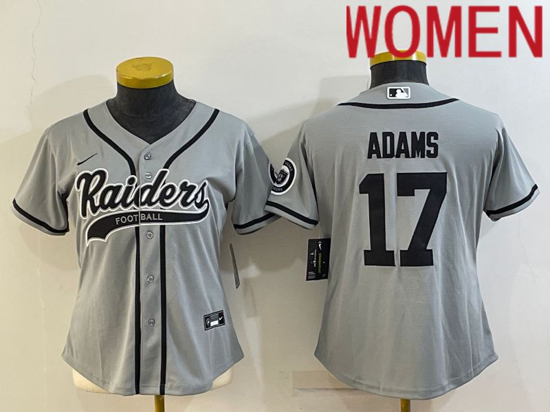Women Oakland Raiders #17 Adams Grey 2022 Nike Co branded NFL Jerseys->carolina panthers->NFL Jersey
